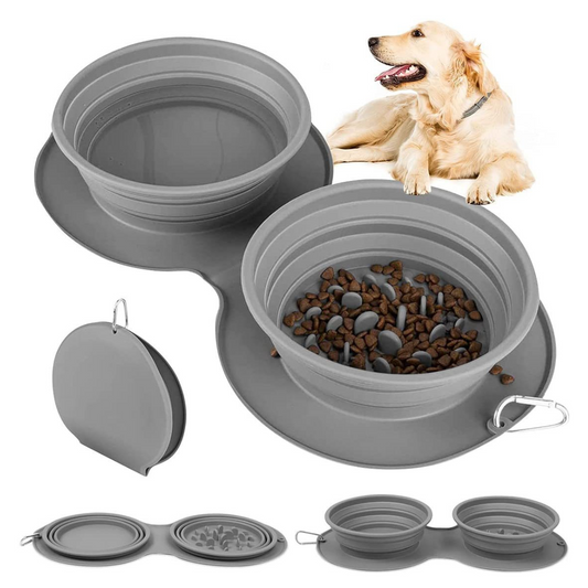 Silicone Foldable Slow Feeding Pet Bowl - Travel Functional Trendify