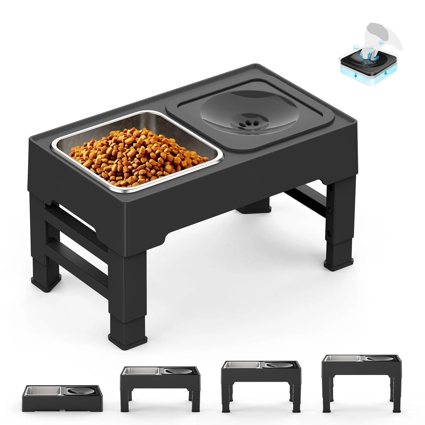 Elevated Mess-Free Dog Bowl - Stylish Elegant Durable Trendify