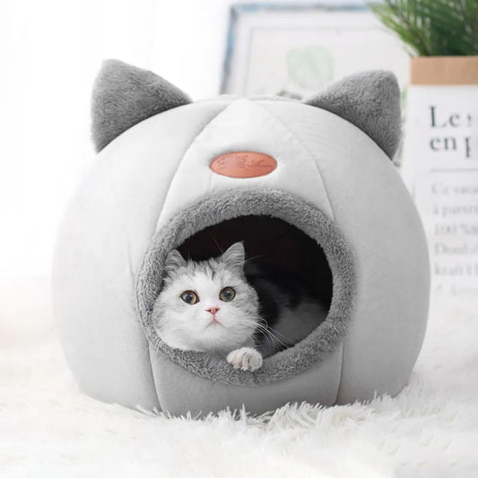 Little Winter Cat Bed Basket Cave Trendify