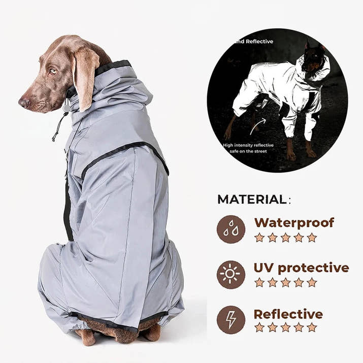 Waterproof Reflective Dog Raincoat Jumpsuit Trendify