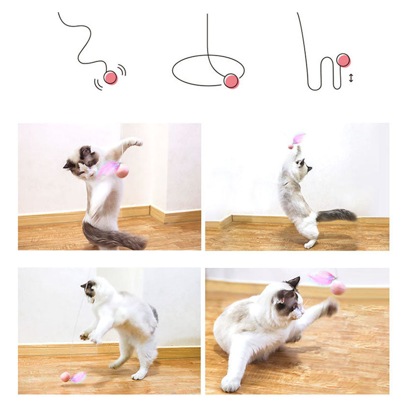Cat Retractable Stick Feather Toy Trendify