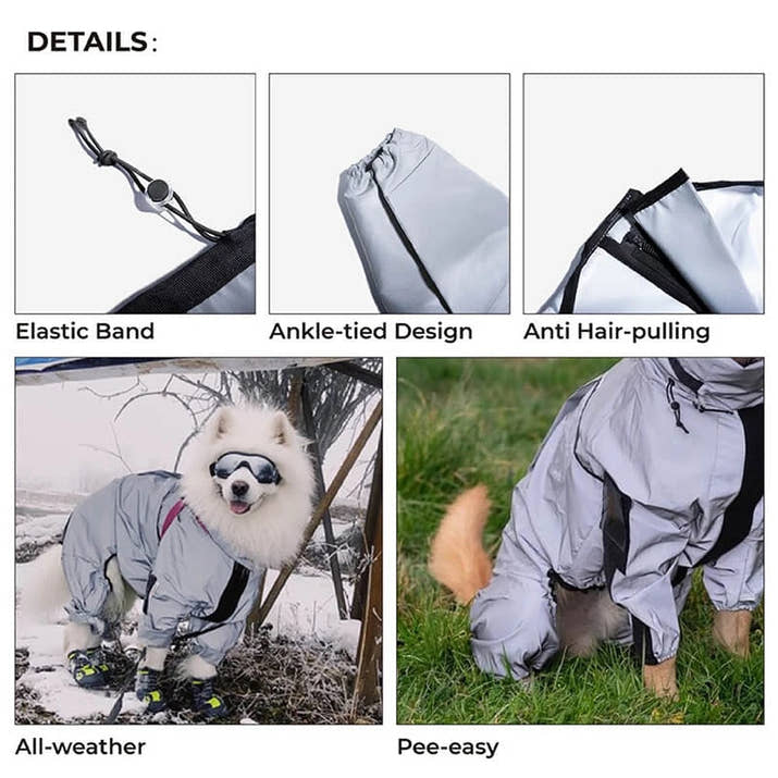 Waterproof Reflective Dog Raincoat Jumpsuit Trendify