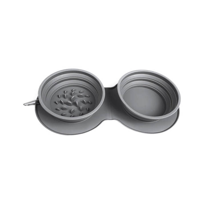 Silicone Foldable Slow Feeding Pet Bowl - Travel Functional Trendify