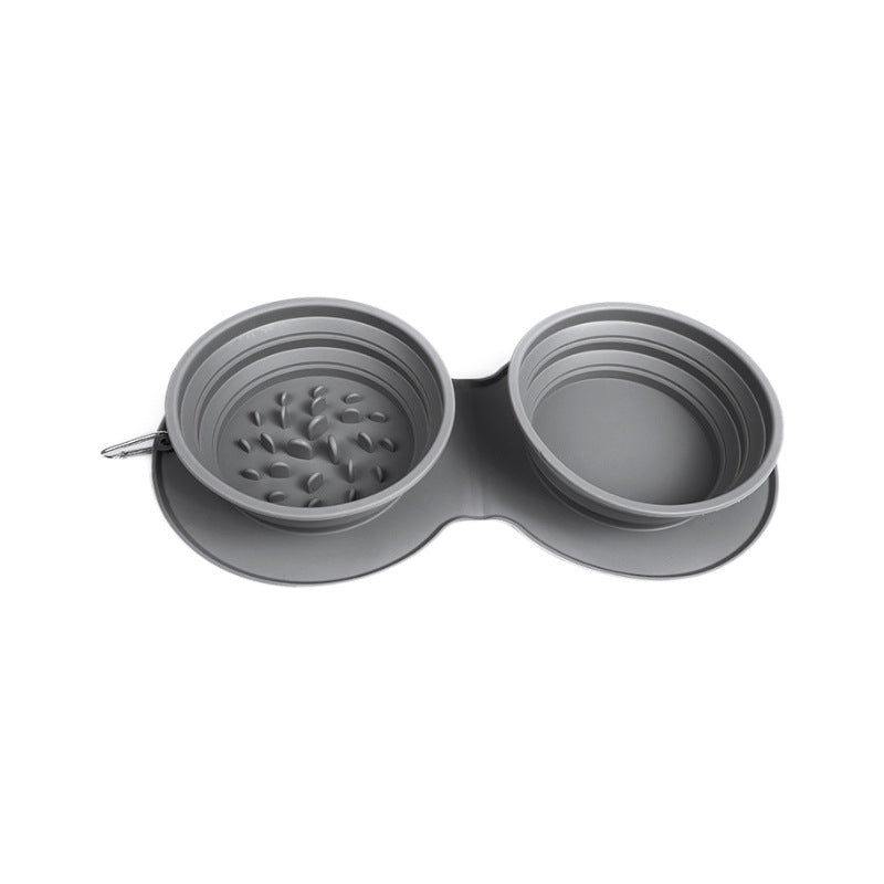 Silicone Foldable Slow Feeding Pet Bowl - Travel Functional Trendify