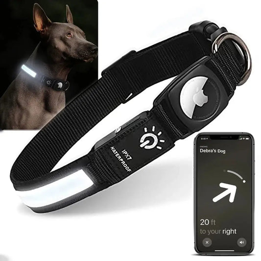 LED Dog Collar with AirTag Holder - Trendify