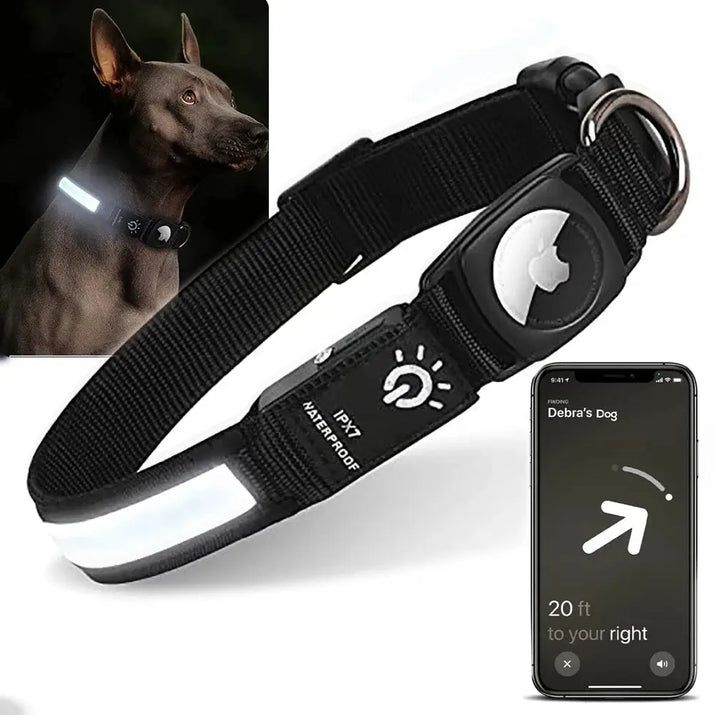 LED Dog Collar with AirTag Holder - Trendify