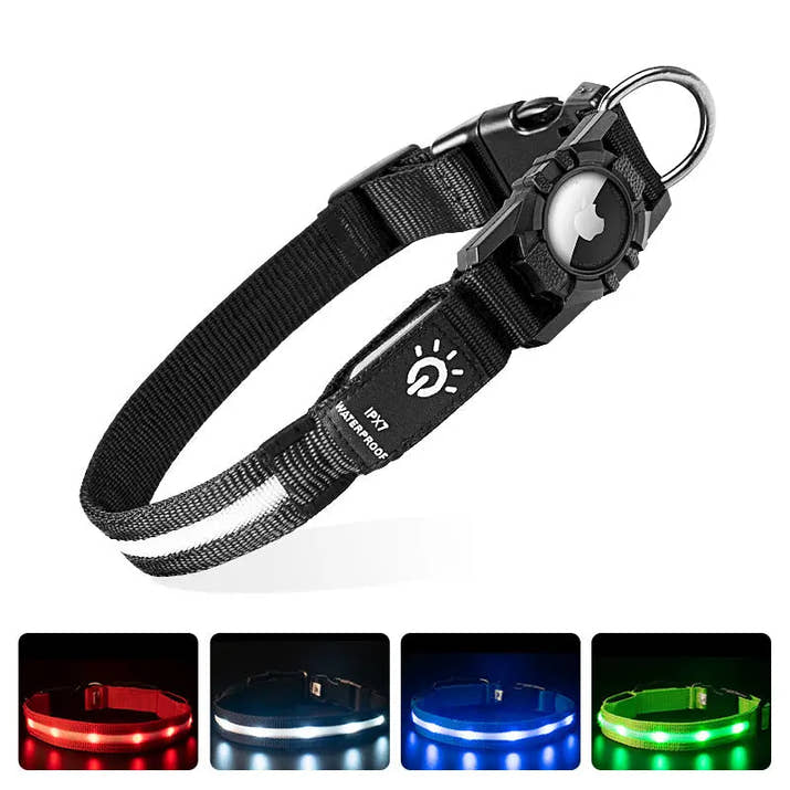 LED Dog Collar with AirTag Holder - Trendify